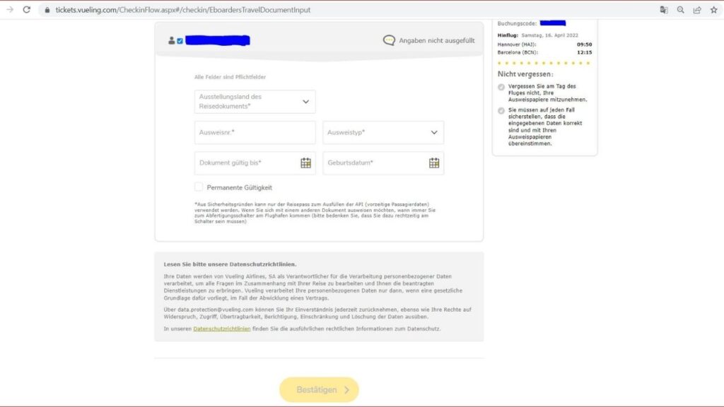 Check-in-Vueling-Schritt-5